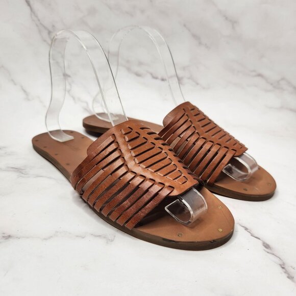Madewell Shoes - Madewell Willa Huarache Slide Sandals Brown Leather Women's 8